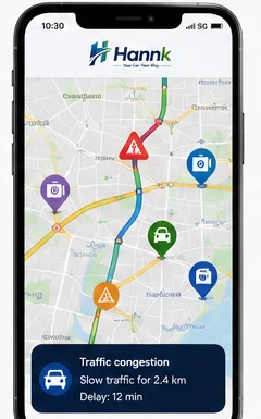 Car rental fleet management, connected to the rental